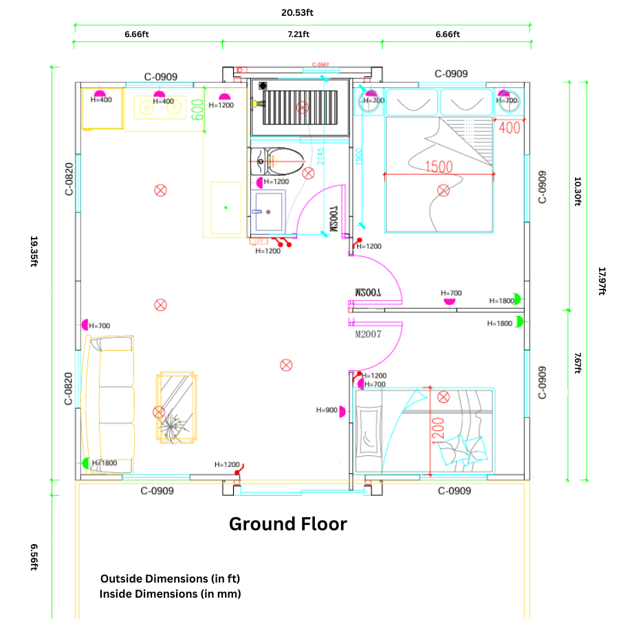 NMF 2 Story Tiny Home 800 sq ft (400 sq ft per floor)