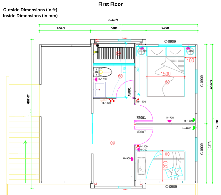 NMF 2 Story Tiny Home 800 sq ft (400 sq ft per floor)