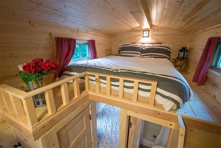 FVX-765 Tiny Mobile Home On Wheels With Bedroom, Bathroom & Kitchen (171 sq ft)