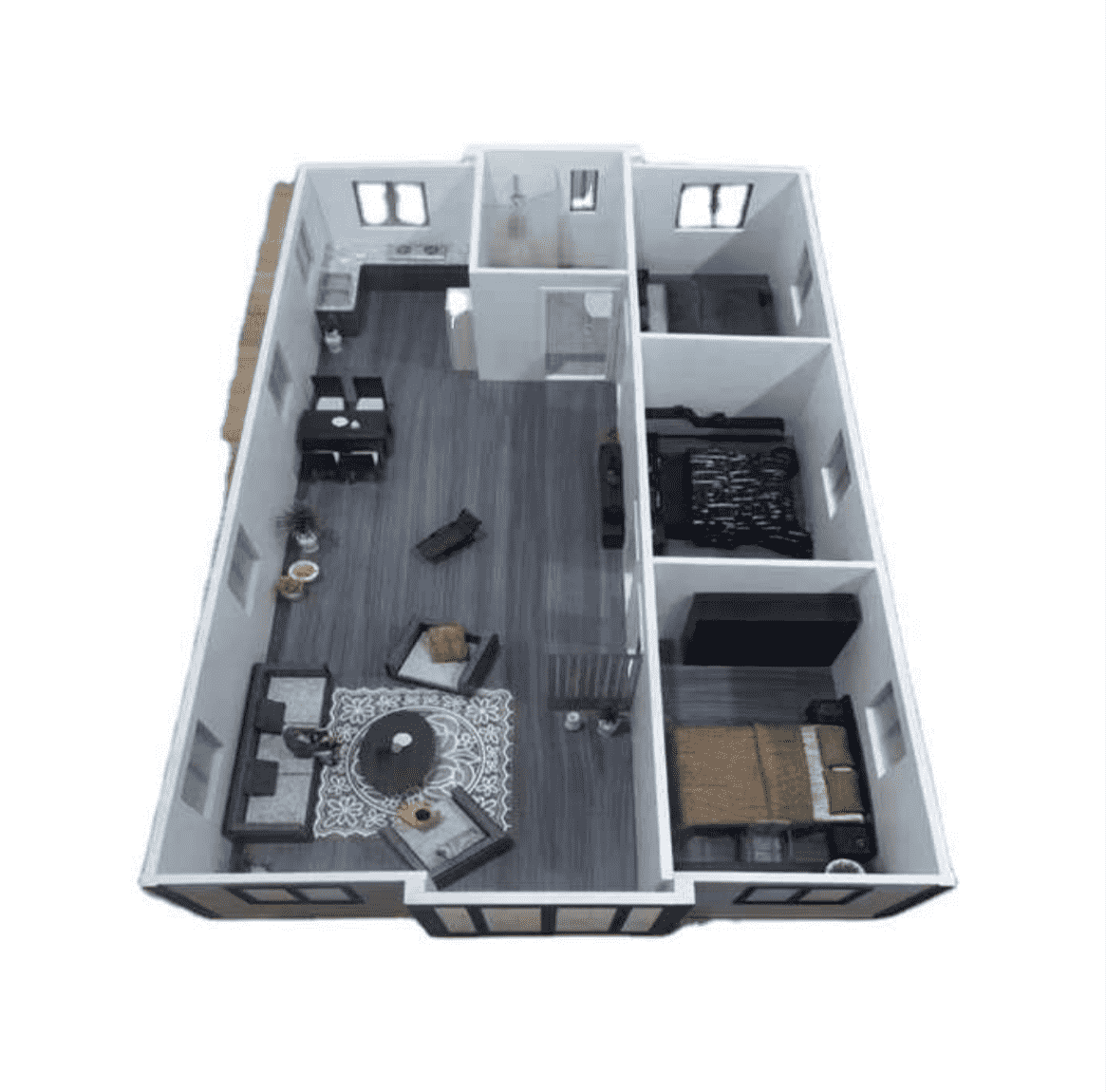B6 Modern Prefab Home With 3 Bedrooms (800 sq ft)