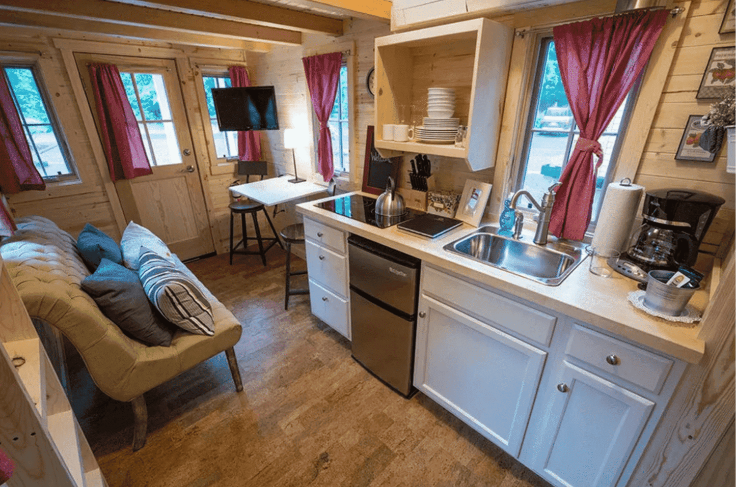FVX-765 Tiny Mobile Home On Wheels With Bedroom, Bathroom & Kitchen (171 sq ft)