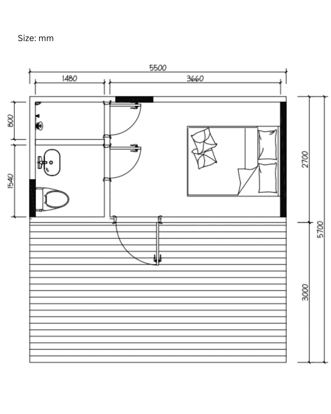 TKS-600 Small Cabin Kit Home (340 sq ft)