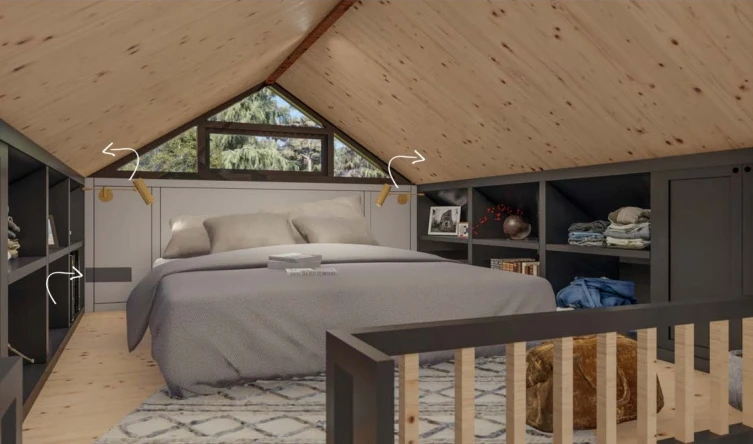 164-TRM Modern Eco-Friendly Wooden Kit Home With Bedroom, Bathroom & Kitchen (468 sq ft)