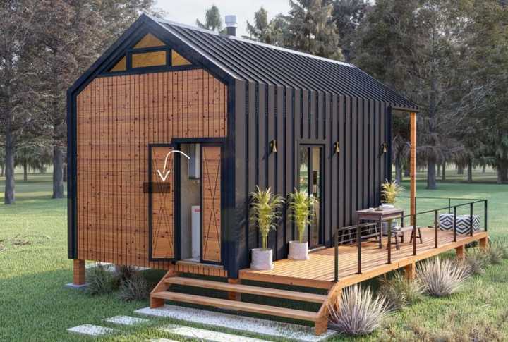 164-TRM Modern Eco-Friendly Wooden Kit Home With Bedroom, Bathroom & Kitchen (468 sq ft)