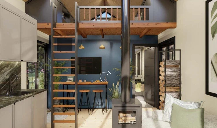164-TRM Modern Eco-Friendly Wooden Kit Home With Bedroom, Bathroom & Kitchen (468 sq ft)