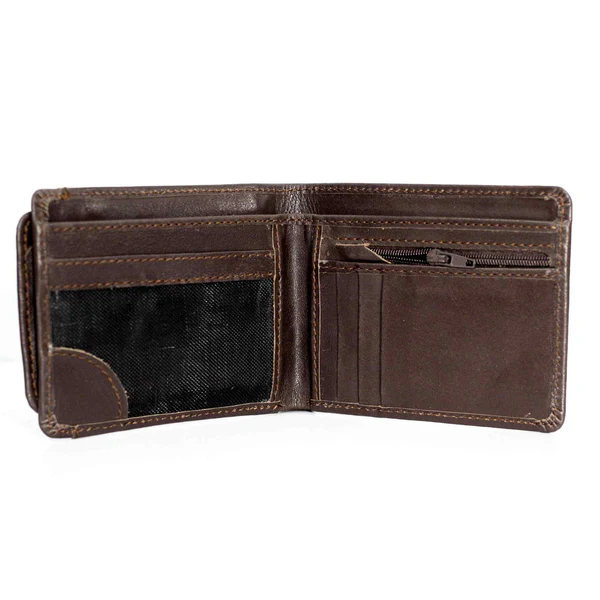 Men Dark Brown PU Leather Bifold Wallet