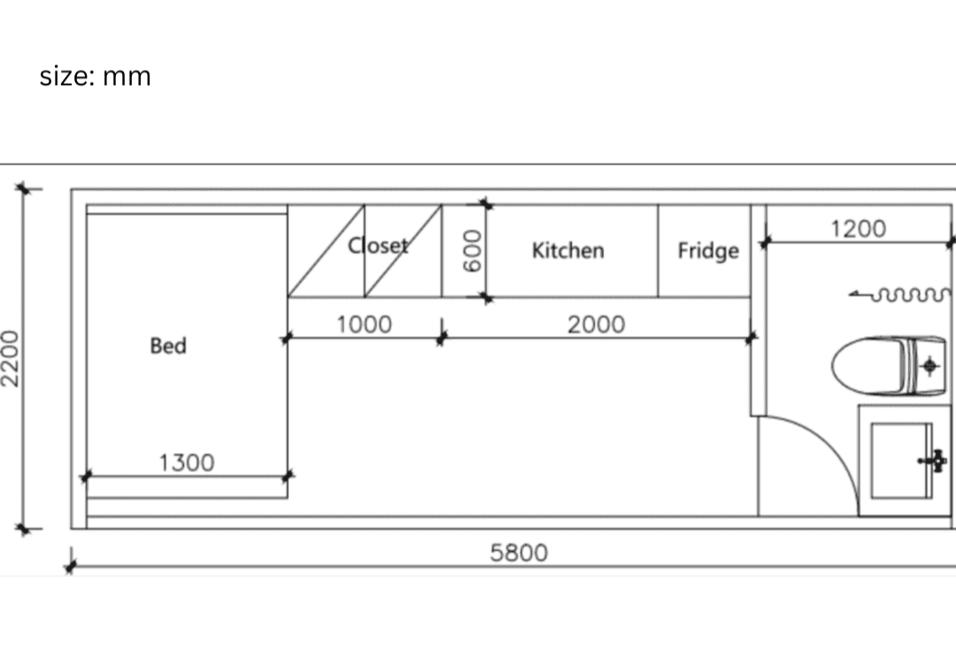 GW-180 Pre Built Cabin with Bathroom And Kitchen (137sqft)