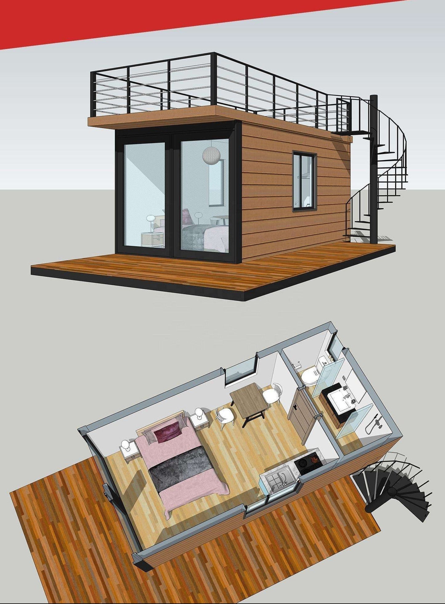 TS510 Tiny House For Backyard With Bathroom (260sqft)